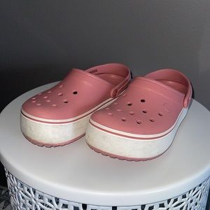 Pink Platform Crocs